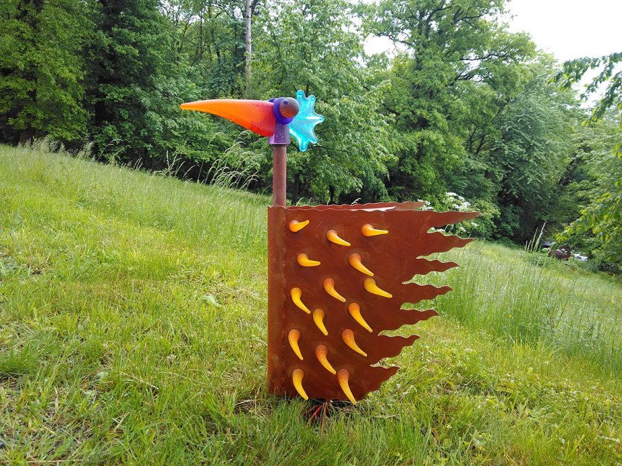 oo firebird small outdoor sculpture yellow IMG 20210526 102936
